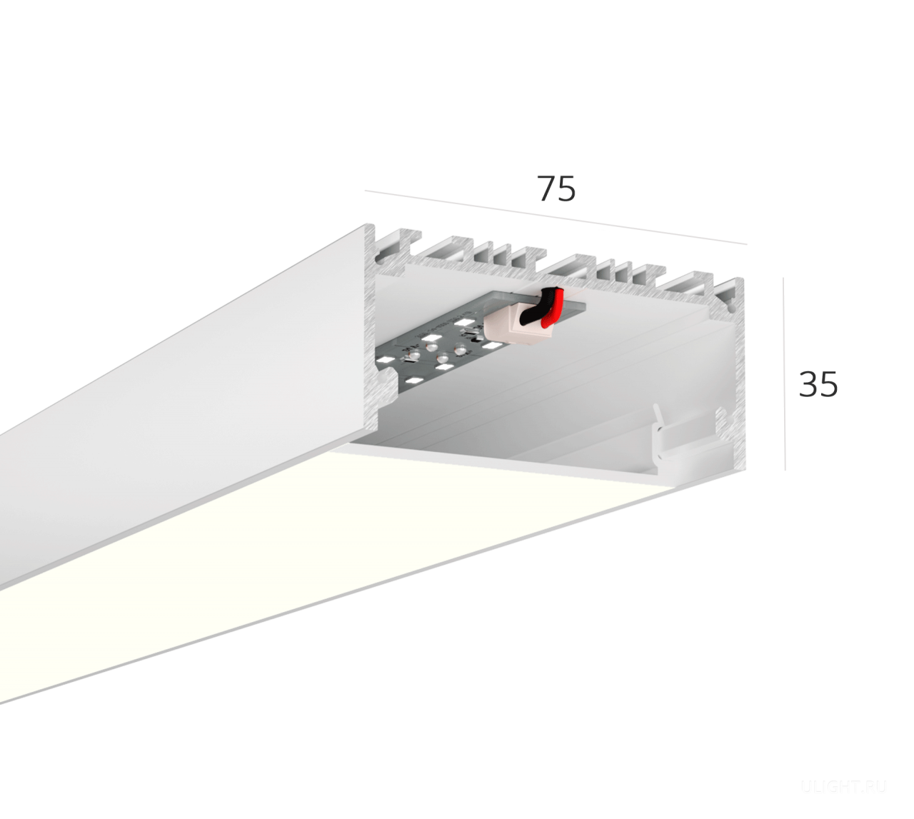 Линейный светильник HOKASU 75/35 (RAL9003/500mm/LT70 — 4K/10W)