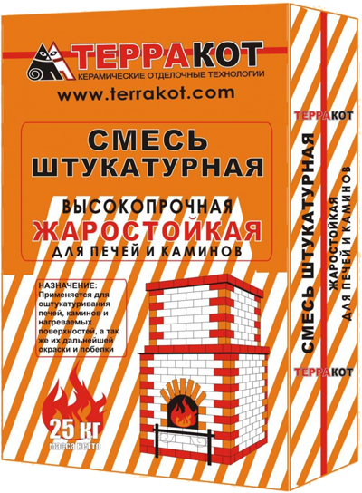 Смесь штукатурная жаростойкая Терракот 25 кг.
