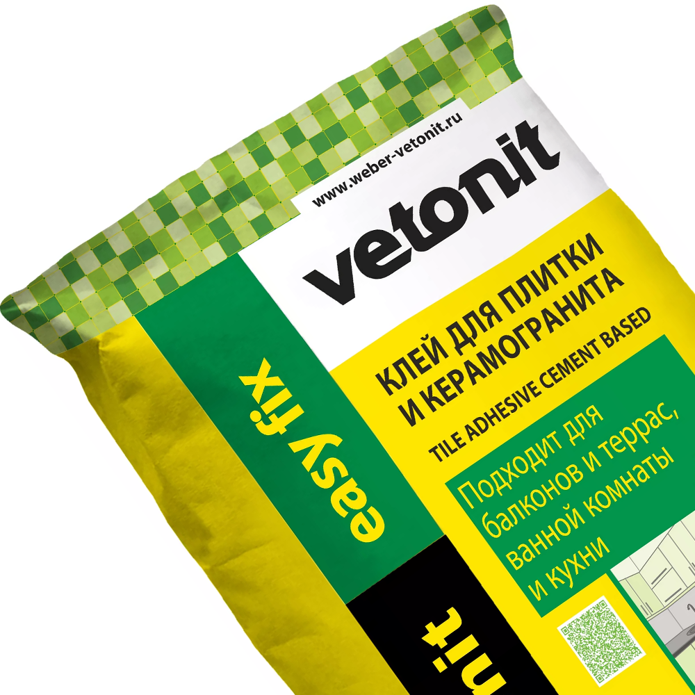 Клей для плитки и керамогранита Вебер Ветонит Weber.vetonit easy fix 25кг